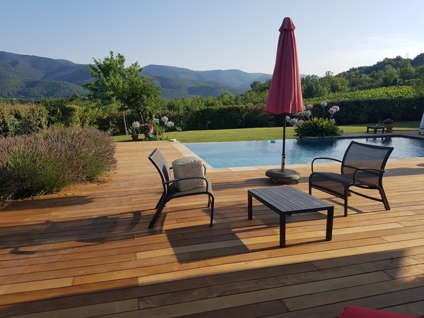 Terrasse bois Ipé sur plots plastiques