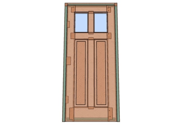 Porte d'entrée en chêne