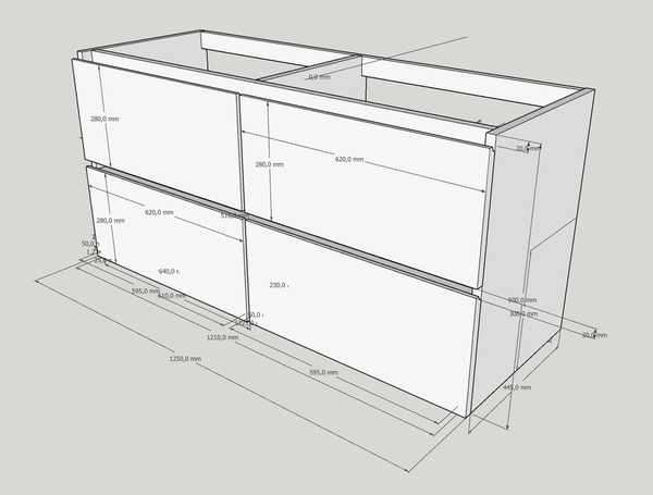 Plan Sketchup meuble de salle de bain