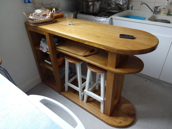 Bar Américain en chêne pour petit logement