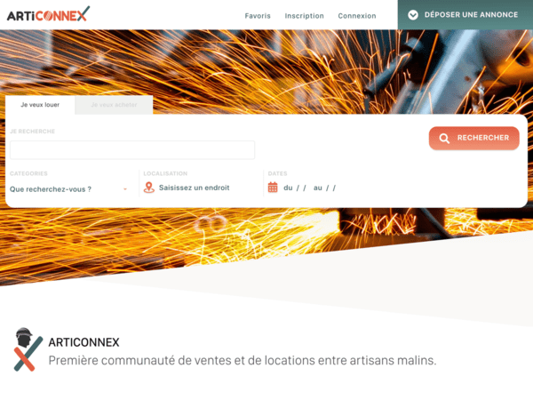 Articonnex - Plateforme de ventes et de locations entre artisans