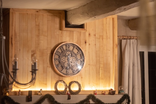 Habillage de cheminée en érable