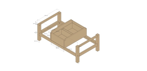 Plan table basse chêne massif