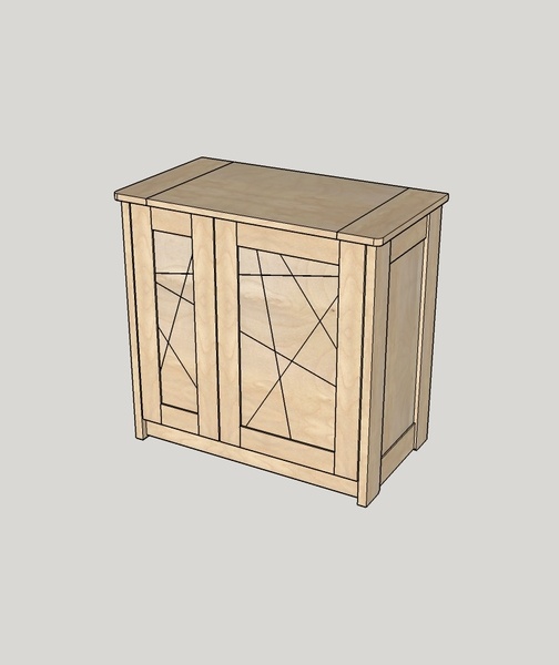 Petite armoire deux portes asymétriques