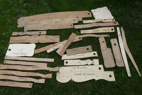 Gabarits utilisés pour toupillage courbe