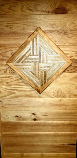 Cadre mural style marqueterie