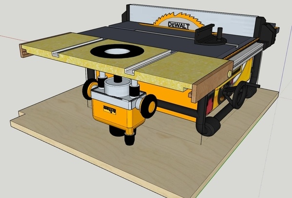 Support défonceuse sous table pour scie table DEWALT 7492