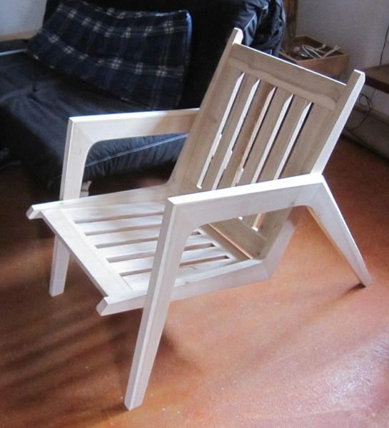 Fauteuil en frêne "mid-century"