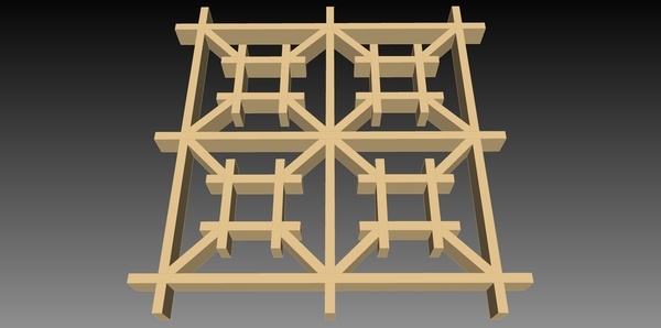 Plan kumiko modèle Yotsuba izutsu-tsugi