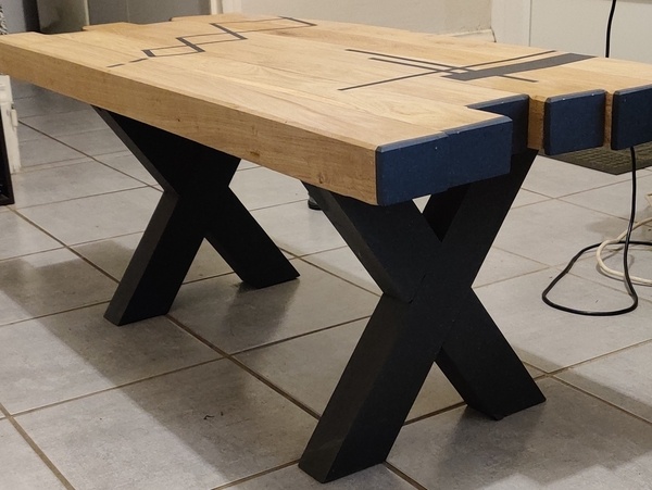 Table basse chêne et valchromat