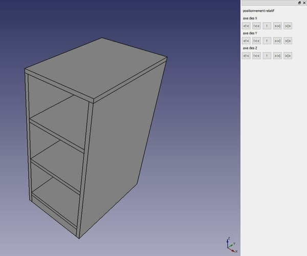 Etagères - mini tutoriel freecad (suite)