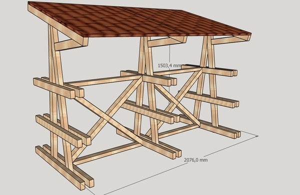 Rack a plateau de bois non mural