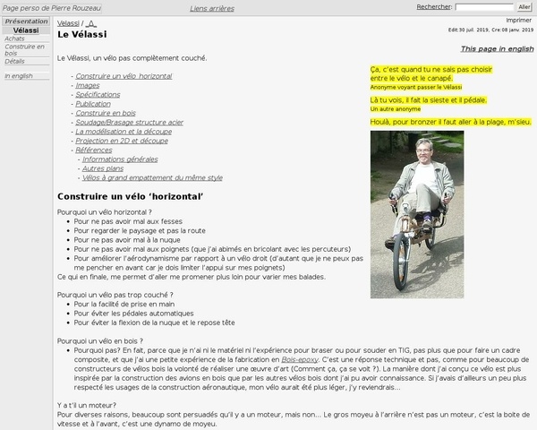 Le "Vélassi" de Pierre Rouzeau : Vélo à grand empattement en bois