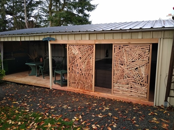 Terrasse et paravent en récup