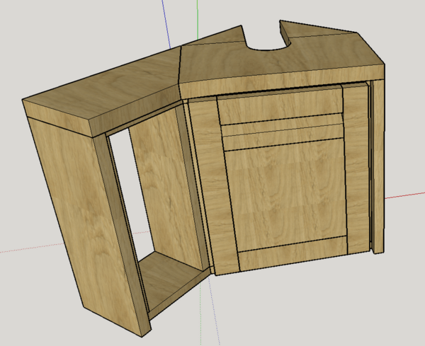 Petite encoignure sous lave main