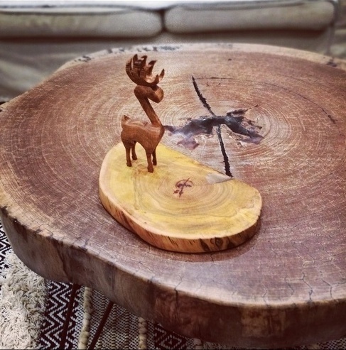 Table basse cœur époxy