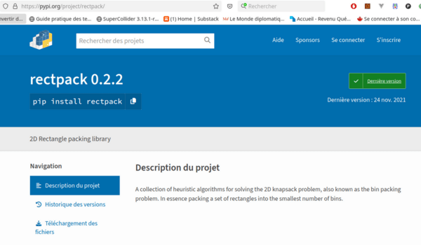 Librairie python pour optimiser le débit de feuilles de cp