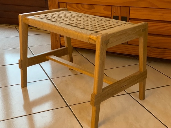 Banc assise tressée fil de jute