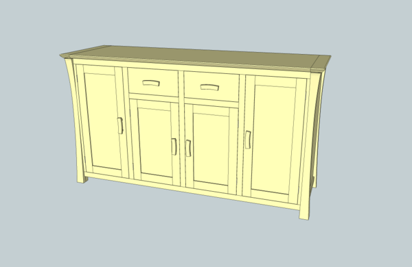 Buffet aux pieds courbes