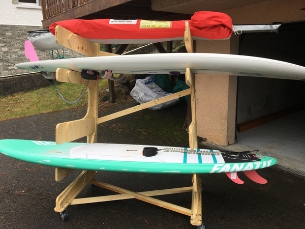 Porte paddle roulant