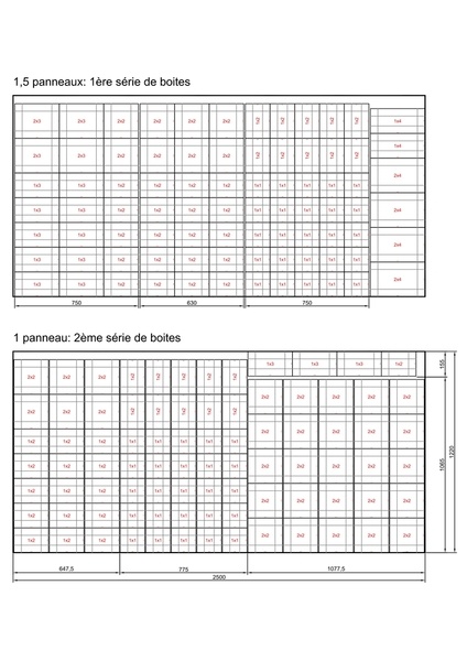 Boites de rangement pour quinquaillerie