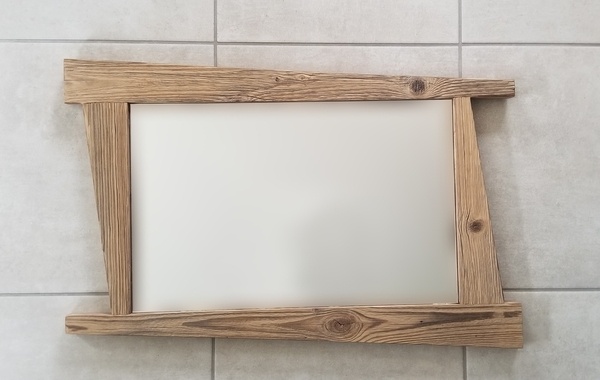 Miroir en vieux bois brulé soleil