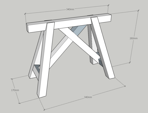 Tréteau de charpentier - en cours pas à pas