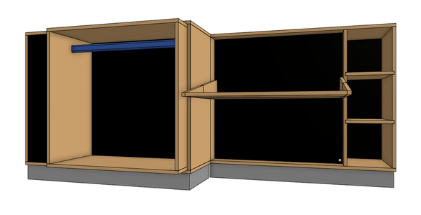 Penderie bureau étagère
