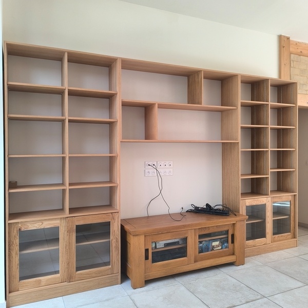 Bibliothèque en latté chêne