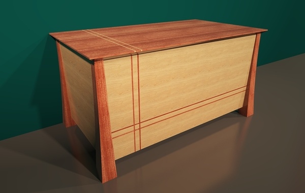 Coffre inspiration japonaise