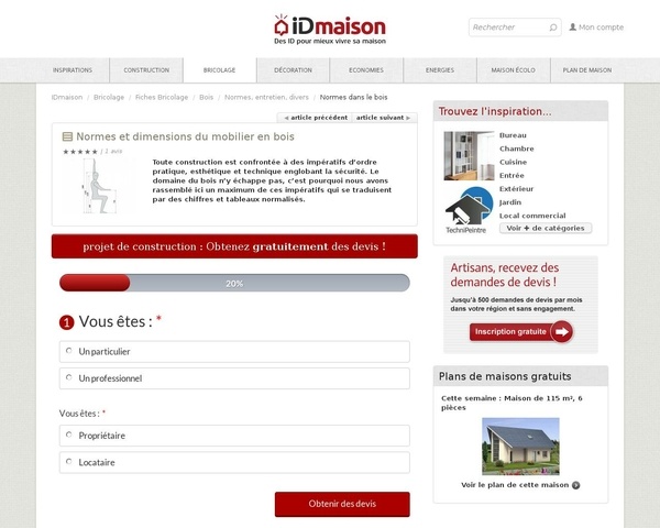 Normes et dimensions du mobilier en bois