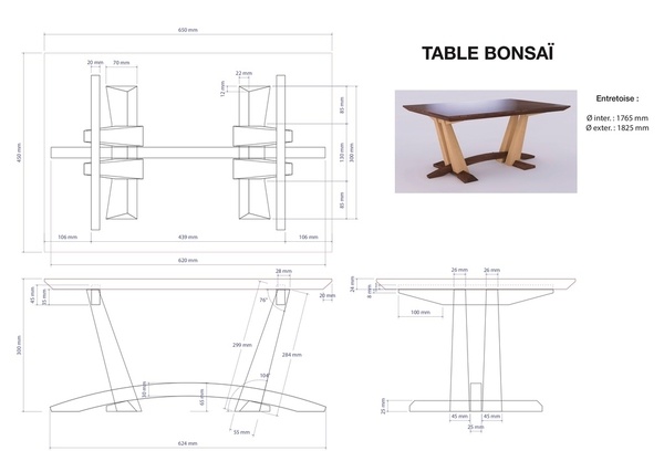 Petite table pour bonsaï