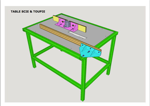Table pour scie circulaire et défonceuse