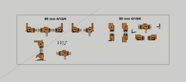Menuiseries 2D   58 mm 4/12/4  et 4/16/4