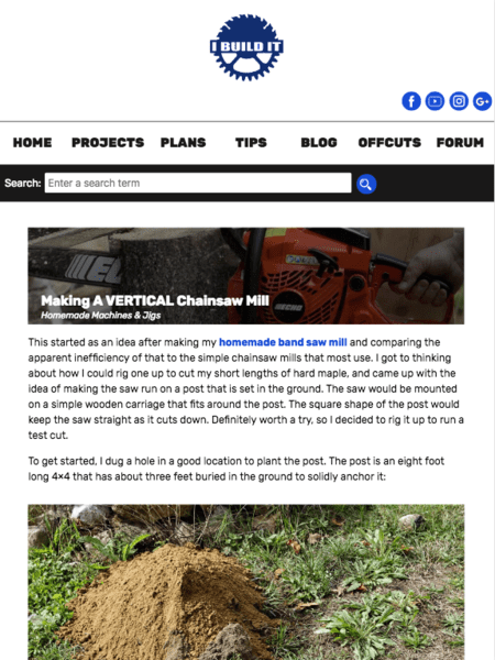 Couper des planches à la vertical à la tronçonneuse