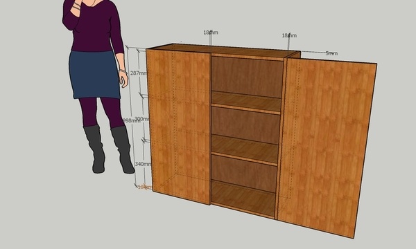 Meuble 3 étagères 1000x900x300