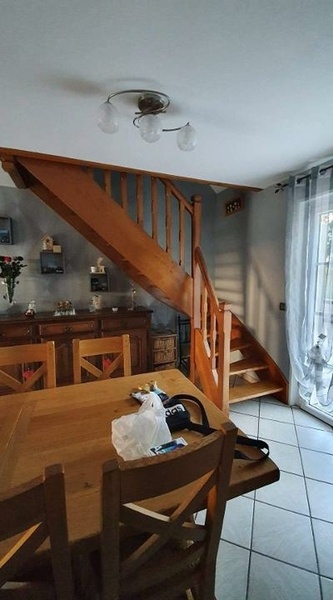 Escalier chêne quart tournant