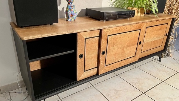 Meuble TV / HiFi chêne et Valchromat