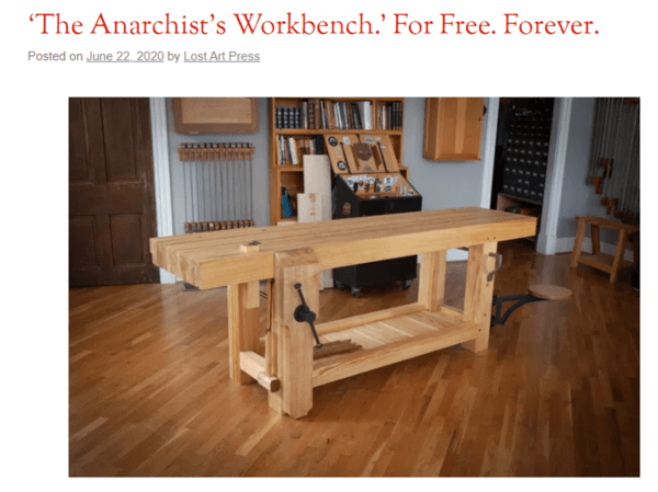 Tout sur les établis (en anglais)