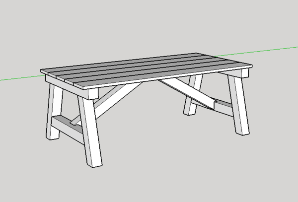 Projet table en bois pour le jardin