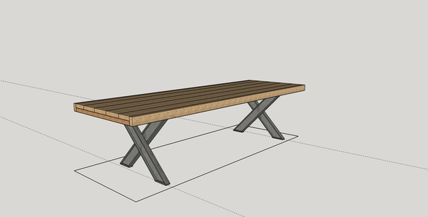 Table de salon pieds en fer