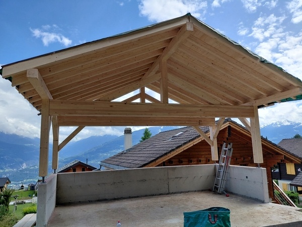 Charpente pour couvert à voiture