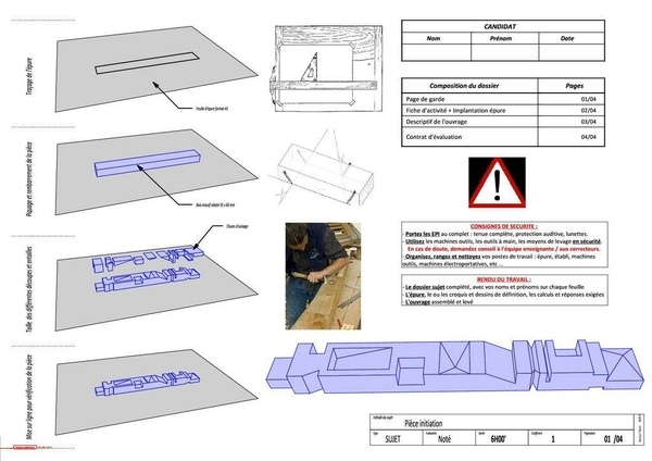 Sujet A1 - Pièce d'initiation CAP Charpente
