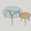 Fabrication de tables basses gigognes à 3 pieds avec plateau en verre
