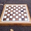 Echiquier en epoxy blanc et chene