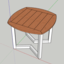 Table d'appoint bouleau, chêne et joints pont de bateau par Ponpon