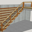 Escalier droit contemporain , sans épure ni tracé