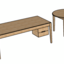 Plan bureau avec tiroirs suspendus et table ronde en chêne massif