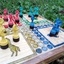 Jeu de petits-chevaux en bois et epoxy
