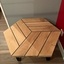 Table basse hexagonale joints type pont de bateau